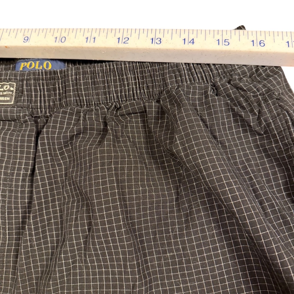 Polo Ralph Lauren Mens XL Pajama Pants Black White Grid Check Cotton Sleepwear - Picture 3 of 9